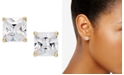 Giani Bernini Cubic Zirconia Square Stud Earrings (2 ct. t.w.) in 18k Gold over Sterling Silver, Created for Macy's